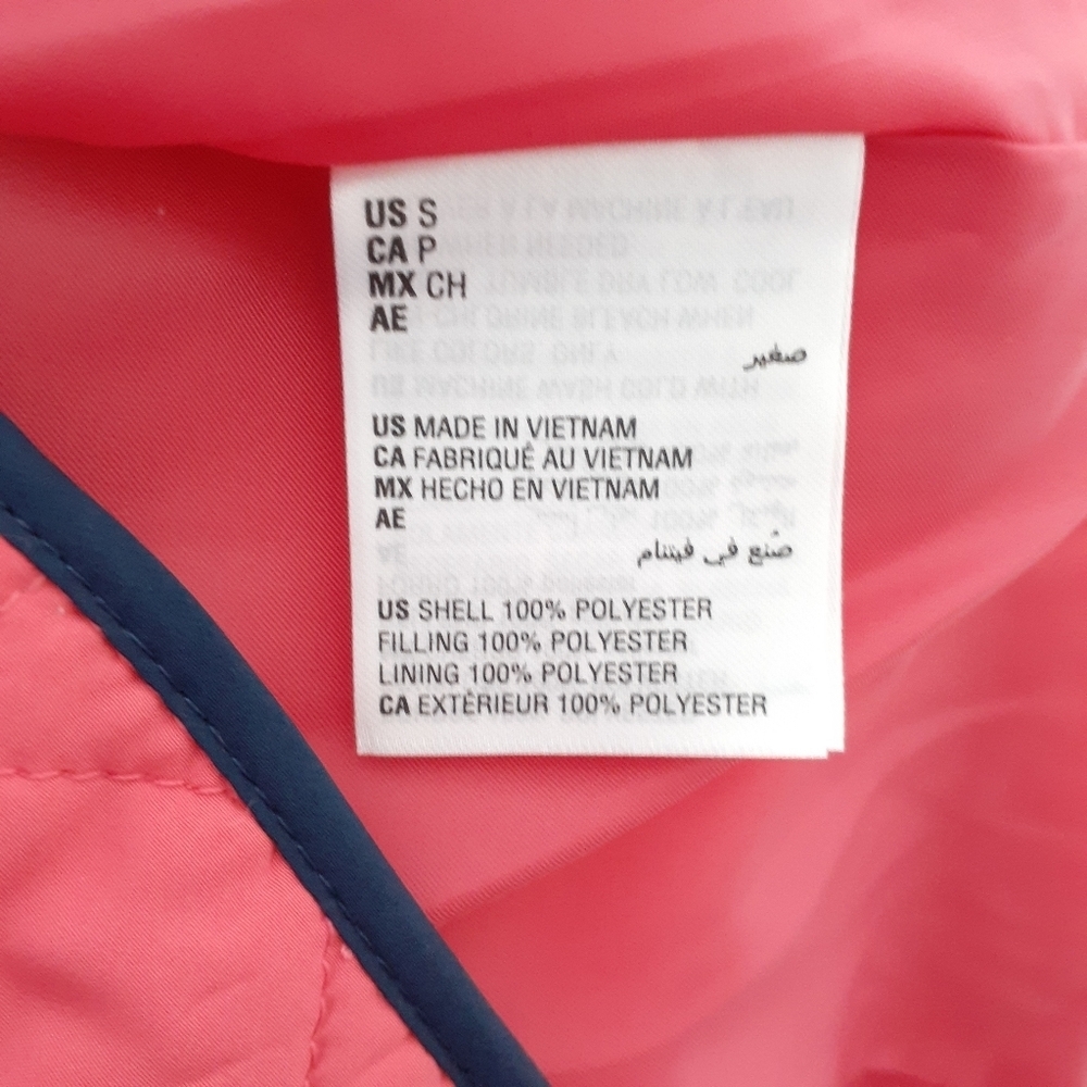 Charter Club Quilted Vest Coral Navy Pockets J - Picture 7 of 8